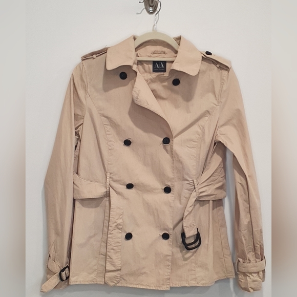 Armani Exchange belted trench coat, tan, size medium - Picture 1 of 3